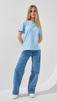 Футболка однотонна для дівчинки LAWA GBC02341 134 см Блакитний shop (2000999183188)  Фото №0