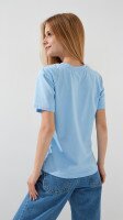 Футболка однотонна для дівчинки LAWA GBC02341 134 см Блакитний shop (2000999183188)  Фото №3