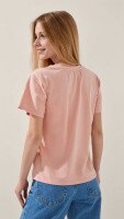 Футболка однотонна для дівчинки LAWA GBC02341 146 см Пудровий shop (2000999187452)  Фото №3