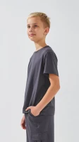 Футболка однотонна для хлопчика LAWA BBC02327 140 см Графітовий shop (2000999233050)  Фото №1