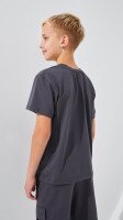 Футболка однотонна для хлопчика LAWA BBC02327 134 см Графітовий shop (2000999233043)  Фото №2