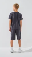 Футболка однотонна для хлопчика LAWA BBC02327 140 см Графітовий shop (2000999233050)  Фото №3