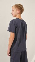 Футболка однотонна для хлопчика LAWA BBC02327 140 см Графітовий shop (2000999233050)  Фото №3