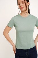 Футболка однотонна жіноча LAWA WBC02303 L Зелений shop (2000990453471)  Фото №3