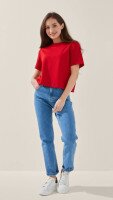 Футболка однотонна жіноча  LAWA WBC02311 XL Червоний shop (2000999153037)  Фото №2