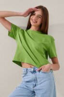 Футболка однотонна жіноча LAWA WBC02311 S Оливковий shop (2000999164606)  Фото №0