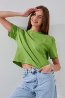 Футболка однотонна жіноча LAWA WBC02311 XS Оливковий shop (2000999164590)  Фото №1