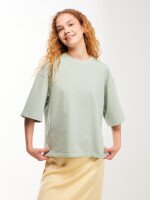 Футболка оверсайз однотонна жіноча LAWA WBC02538 XS Мятно-зелений shop (2000999636639)
