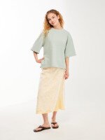 Футболка оверсайз однотонна жіноча LAWA WBC02538 XS Мятно-зелений shop (2000999636639)  Фото №0