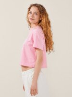 Футболка укорочена з принтом жіноча LAWA P-WB02418 2XL Рожевий shop (2000999596223)  Фото №1