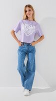 Футболка з принтом для дiвчинки LAWA P-GB02318 152 см Лавандовий shop (2000999293023)  Фото №2
