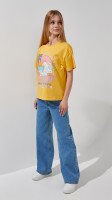 Футболка з принтом для дівчинки LAWA P-GB02319 134 см Жовтий shop (2000999189685)  Фото №2