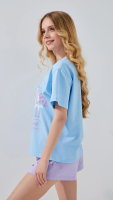Футболка з принтом для дiвчинки LAWA P-GB02321 134 см Блакитний shop (2000999291593)  Фото №2