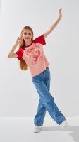 Футболка з принтом для дiвчинки LAWA P-GB02323 134 см Рожевий shop (2000999239229)  Фото №2