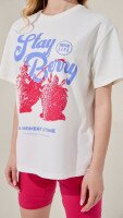Футболка з принтом для дiвчинки LAWA P-GB02326 158 см Молочний shop (2000999213434)  Фото №1