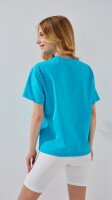 Футболка з принтом для дiвчинки LAWA P-GB02327 134 см Бірюзовий shop (2000999213762)  Фото №4