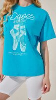 Футболка з принтом для дiвчинки LAWA P-GB02327 140 см Бірюзовий shop (2000999213786)  Фото №1