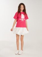 Футболка з принтом для дiвчинки LAWA P-GB02350 140 см Малиновий shop (2000999613289)  Фото №0