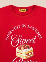 Футболка з принтом для дiвчинки LAWA P-GB02351 140 см Червоний shop (2000999615429)  Фото №0