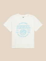 Футболка з принтом для дiвчинки LAWA P-GB02353 158 см Молочний shop (2000999633386)