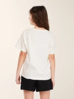 Футболка з принтом для дiвчинки LAWA P-GB02353 158 см Молочний shop (2000999633386)  Фото №2