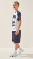 Футболка з принтом для хлопчика LAWA P-BB02318 164 см Графітовий shop (2000999239724)  Фото №1