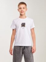 Футболка з принтом для хлопчика LAWA P-BB02347 140 см Білий shop (2000999629730)