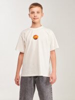 Футболка з принтом для хлопчика LAWA P-BB02349 140 см Молочний shop (2000999633096)