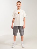 Футболка з принтом для хлопчика LAWA P-BB02349 140 см Молочний shop (2000999633096)  Фото №0