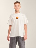 Футболка з принтом для хлопчика LAWA P-BB02349 140 см Молочний shop (2000999633096)