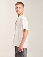 Футболка з принтом для хлопчика LAWA P-BB02349 140 см Молочний shop (2000999633096)  Фото №1