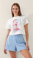 Футболка з принтом Enjoy Summer жіноча  LAWA P-WB02401 L Молочний shop (2000999215360)