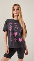 Футболка з принтом HURTS для дiвчинки LAWA P-GB02320 146 см Графітовий shop (2000999176456)