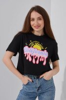 Футболка з принтом жіноча LAWA P-WB02387 XS Чорний shop (2000991069749)  Фото №1