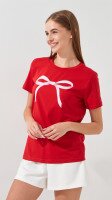 Футболка з принтом жіноча LAWA P-WB02396 XS Червоний shop (2000999189487)