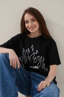 Футболка з принтом жіноча LAWA P-WB02397 XS Чорний shop (2000999138881)  Фото №0