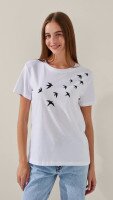 Футболка з принтом жіноча LAWA P-WB02402 S Білий shop (2000999228674)  Фото №0