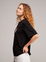 Футболка з принтом жіноча LAWA P-WB02429 XS Чорний shop (2000999651731)  Фото №1