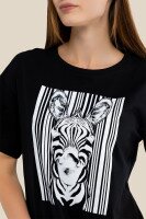 Футболка з принтом жіноча LAWA CTM P-WB02319 Black Zebra XS Чорний shop (2000989924845)  Фото №0