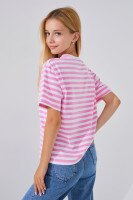 Футболка з візерунком для дівчинки LAWA GBC02403 158 см Біло-рожевий shop (2000990722164)  Фото №0