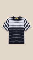 Футболка з візерунком для хлопчика LAWA BBC02332 134 см Біло-синій shop (2000999190674)