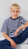 Футболка з візерунком для хлопчика LAWA BBC02332 134 см Біло-синій shop (2000999190674)  Фото №1