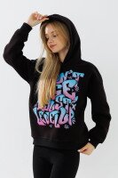 Худі з принтом для дівчинки LAWA P-GB02303 128 см Чорний shop (2000990878540)  Фото №2