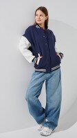 Кофта-бомбер однотонна жіноча LAWA P-WT02310 S Темно-синій shop (2000999385322)  Фото №0