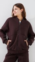 Кофта-бомбер однотонна жіноча LAWA WBC02425 L Шоколадний shop (2000999424588)