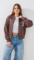 Кофта-бомбер з принтом жіноча LAWA P-WB02410 S Шоколадний shop (2000999540677)  Фото №1