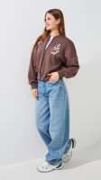 Кофта-бомбер з принтом жіноча LAWA P-WB02410 S Шоколадний shop (2000999540677)  Фото №2