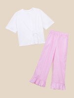 Костюм футболка+штани для дівчинки LAWA GBC02377 146 см Рожевий shop (2000999650543)
