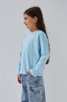 Лонгслів однотонний для дівчинки LAWA GBC02303 122 см Блакитний shop (2000991043435)  Фото №1