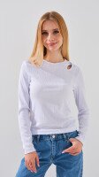 Лонгслів однотонний для дівчинки LAWA GBC02305 140 см Білий shop (2888000017864)